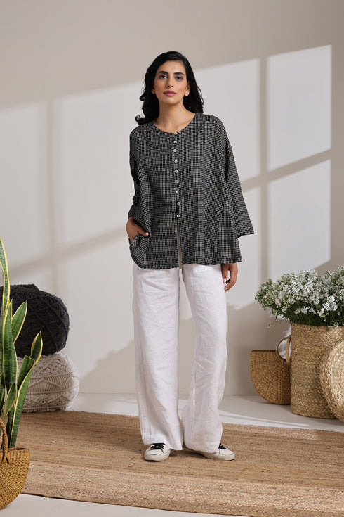 CHECK TAPE BLOUSE