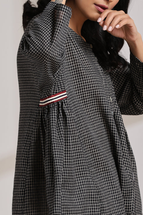 CHECK TAPE BLOUSE