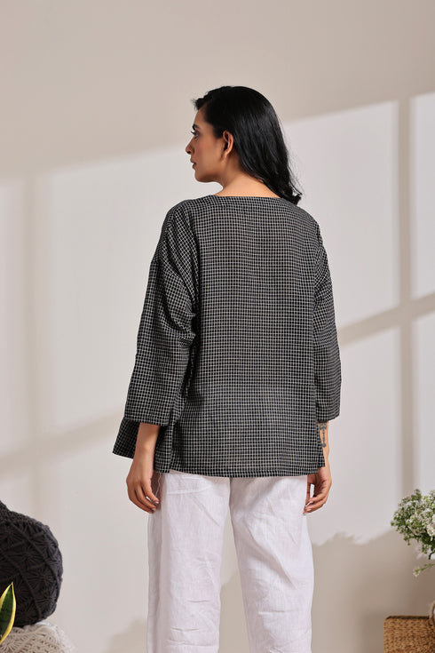CHECK TAPE BLOUSE