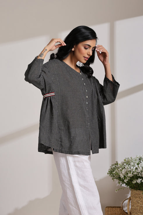 CHECK TAPE BLOUSE
