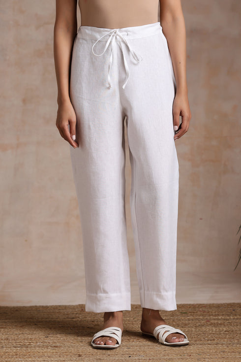 SLIM FIT LINEN PANTS