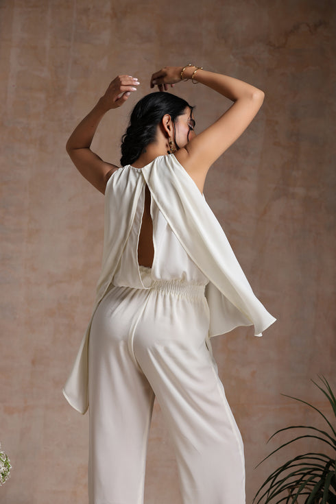 SLEEVELESS LAYERED JUMPSUIT