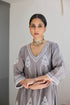 GREY ASYMMETRICAL KURTA