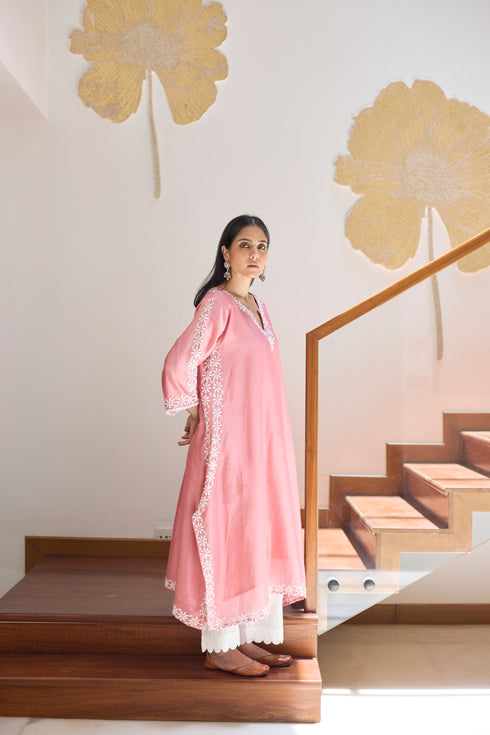 PINK ASYMMETRICAL KURTA