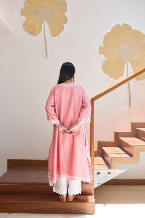 PINK ASYMMETRICAL KURTA