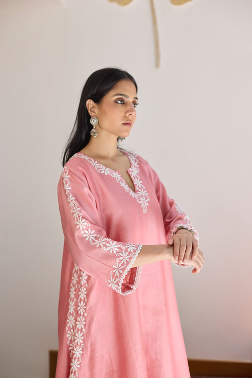 PINK ASYMMETRICAL KURTA