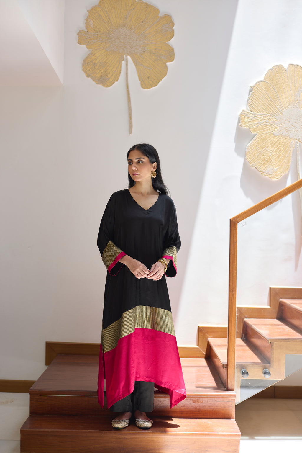 HEENA KAFTAN - BLACK CO-ORD SET (2 PC SET)
