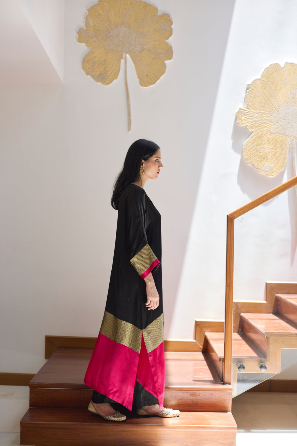 HEENA KAFTAN - BLACK CO-ORD SET (2 PC SET)