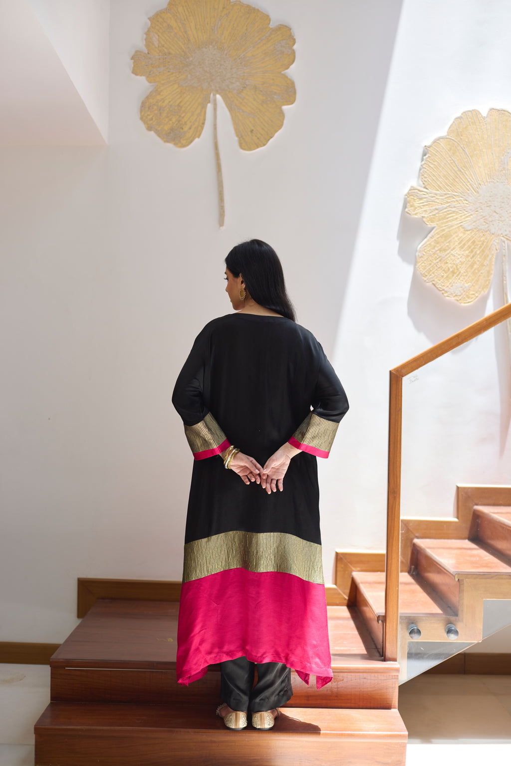 HEENA KAFTAN - BLACK CO-ORD SET (2 PC SET)
