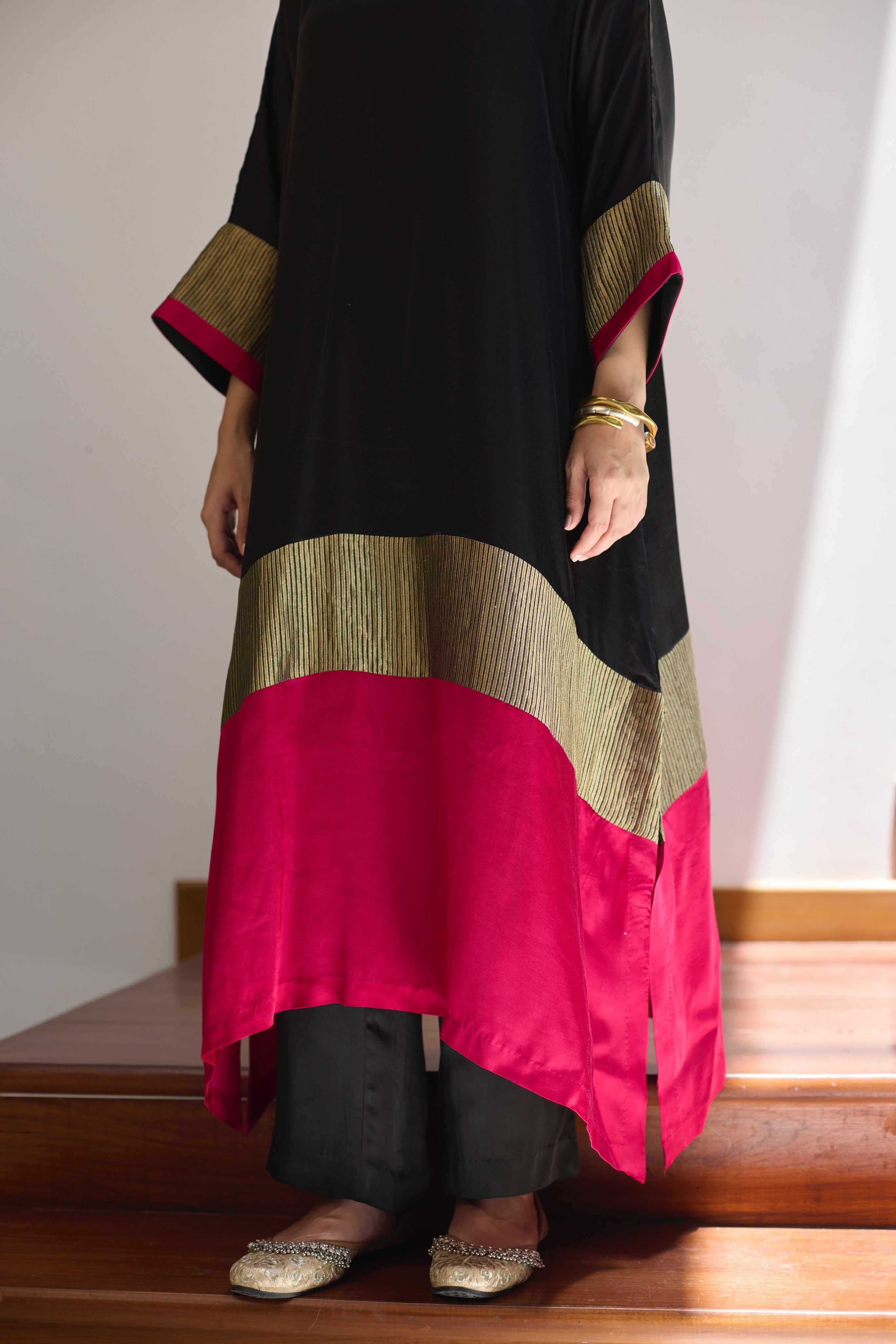 HEENA KAFTAN - BLACK CO-ORD SET (2 PC SET)