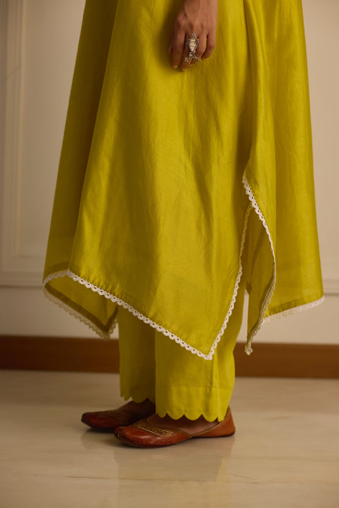 YELLOW ASYMMETRICAL KURTA