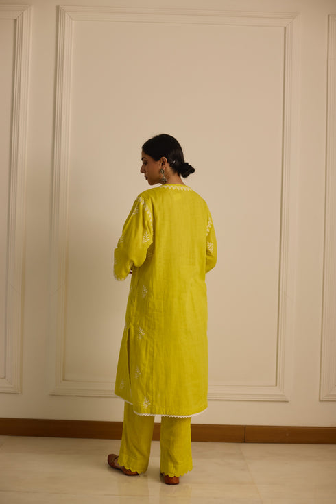 YELLOW STRAIGHT FIT KURTA