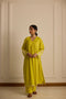 PINTUCKS BACK YOKE KURTA - YELLOW