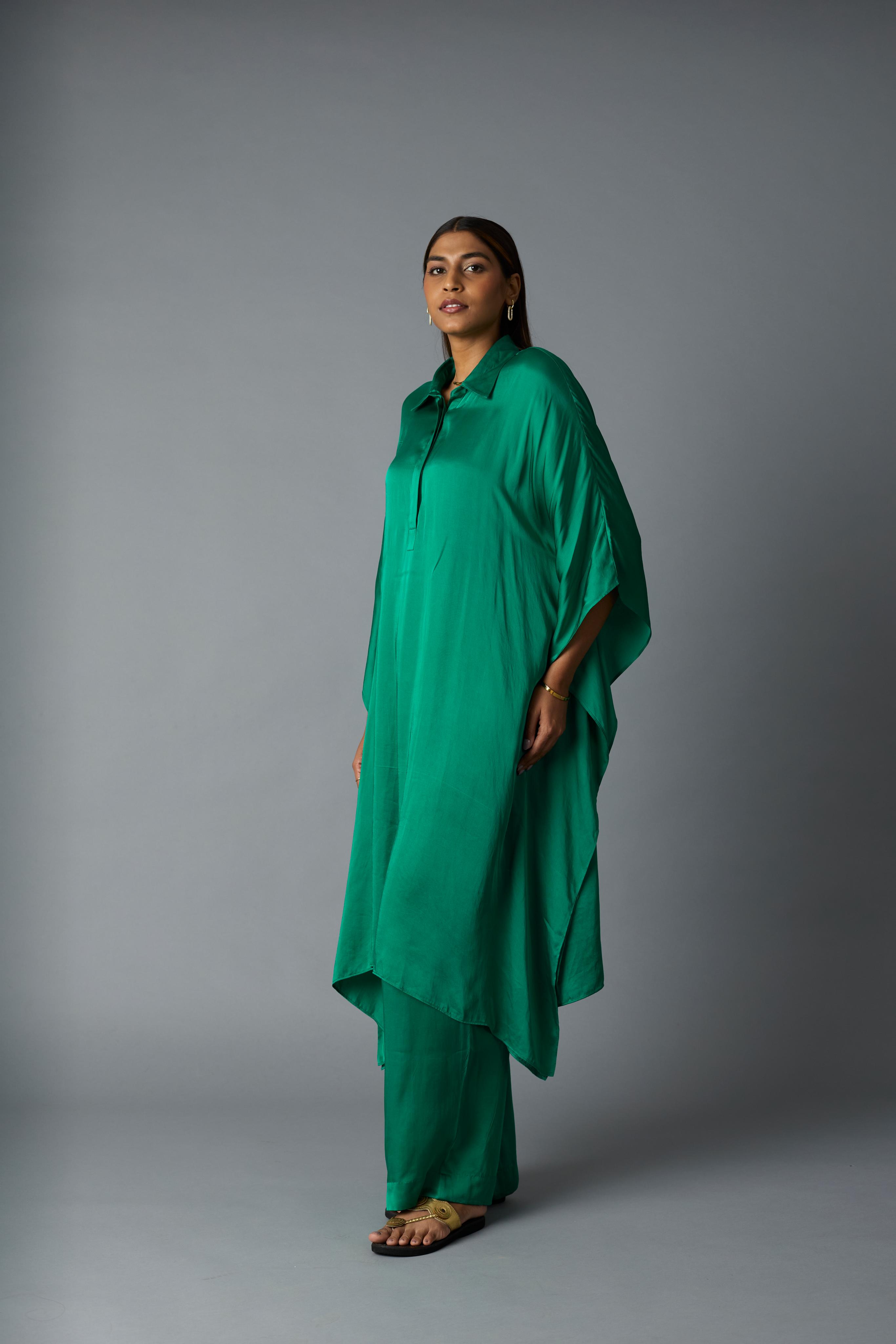 CHANDNI KAFTAN SET- GREEN