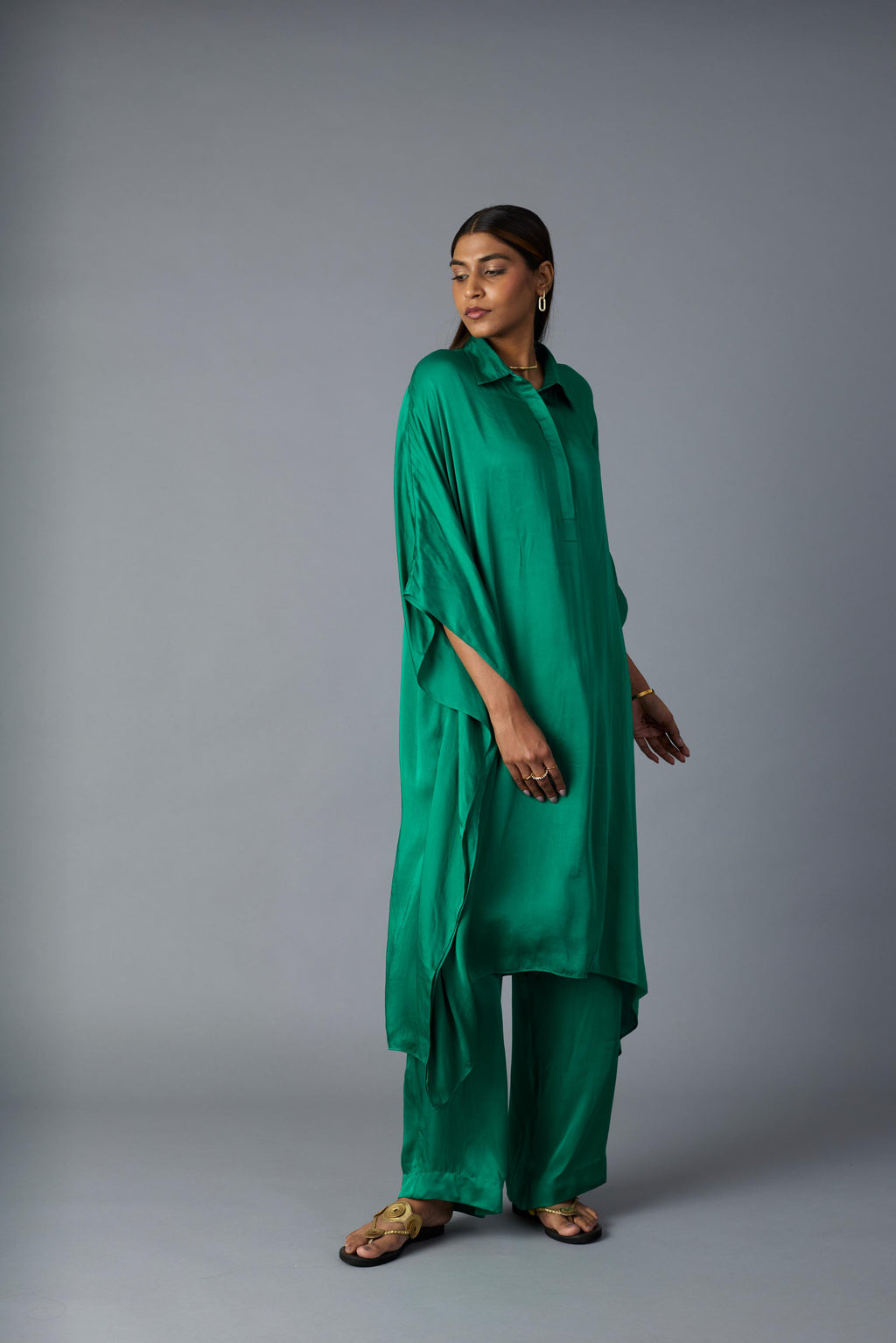 CHANDNI KAFTAN SET- GREEN