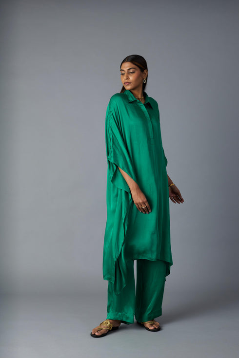 CHANDNI KAFTAN SET- GREEN