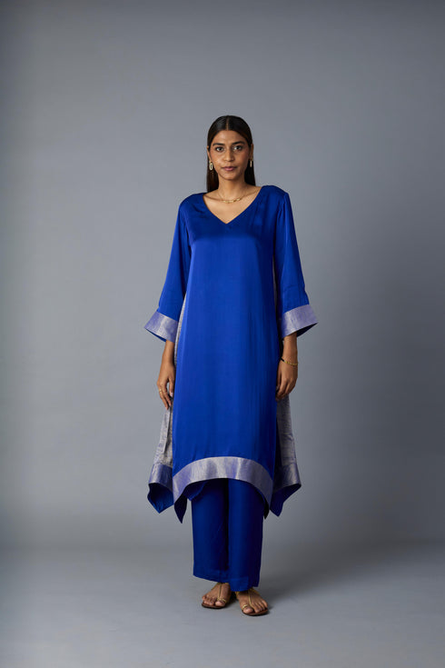 KAMAL ASYMMETRICAL  SET -ROYAL BLUE  (SET OF TWO )