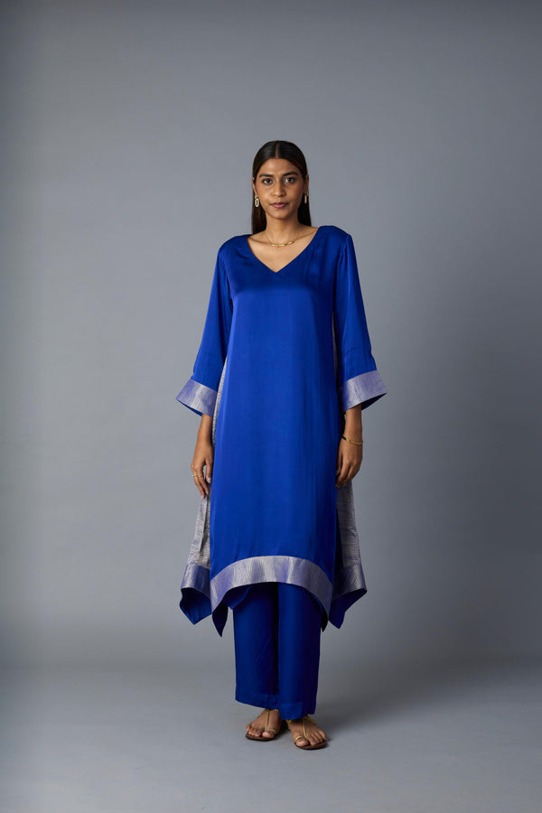 KAMAL ASYMMETRICAL  SET -ROYAL BLUE  (SET OF TWO )