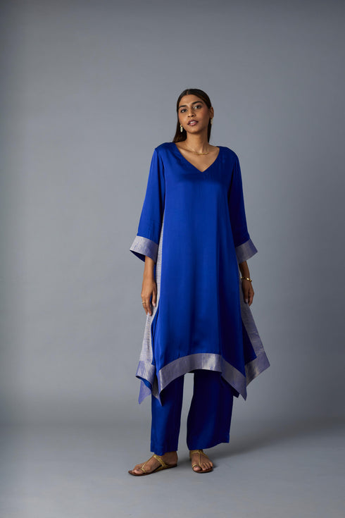 KAMAL ASYMMETRICAL  SET -ROYAL BLUE  (SET OF TWO )