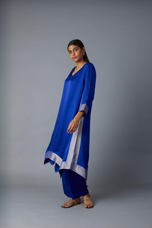 KAMAL ASYMMETRICAL  SET -ROYAL BLUE  (SET OF TWO )