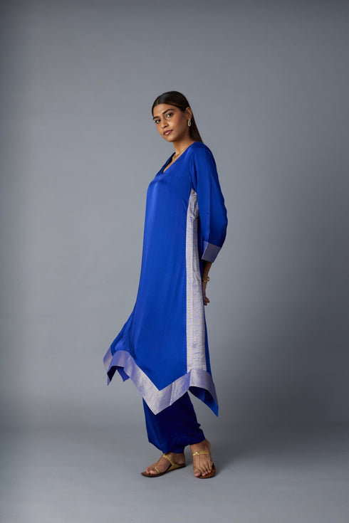 KAMAL ASYMMETRICAL  SET -ROYAL BLUE  (SET OF TWO )
