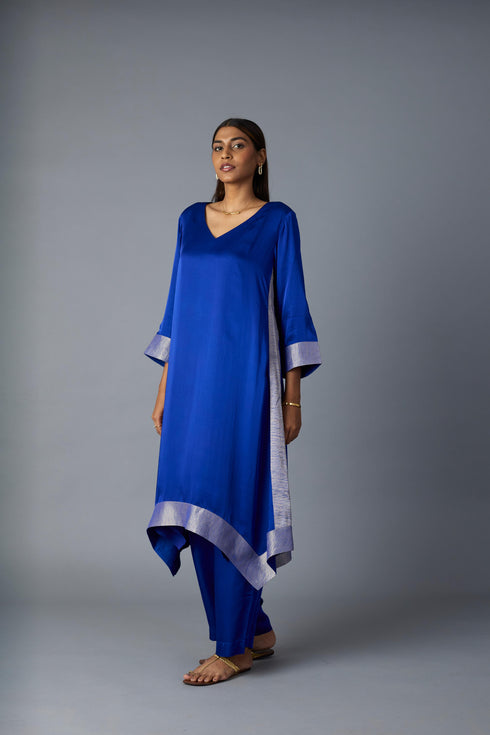 KAMAL ASYMMETRICAL  SET -ROYAL BLUE  (SET OF TWO )