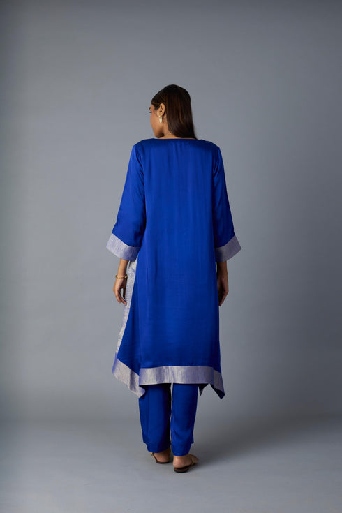 KAMAL ASYMMETRICAL  SET -ROYAL BLUE  (SET OF TWO )