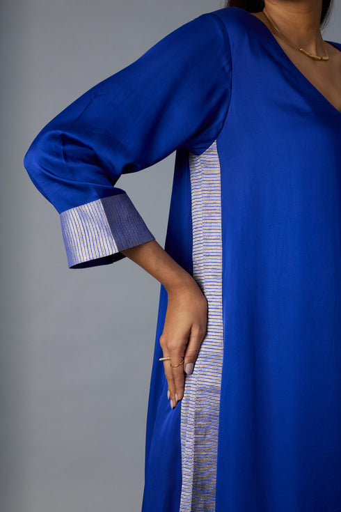 KAMAL ASYMMETRICAL  SET -ROYAL BLUE  (SET OF TWO )