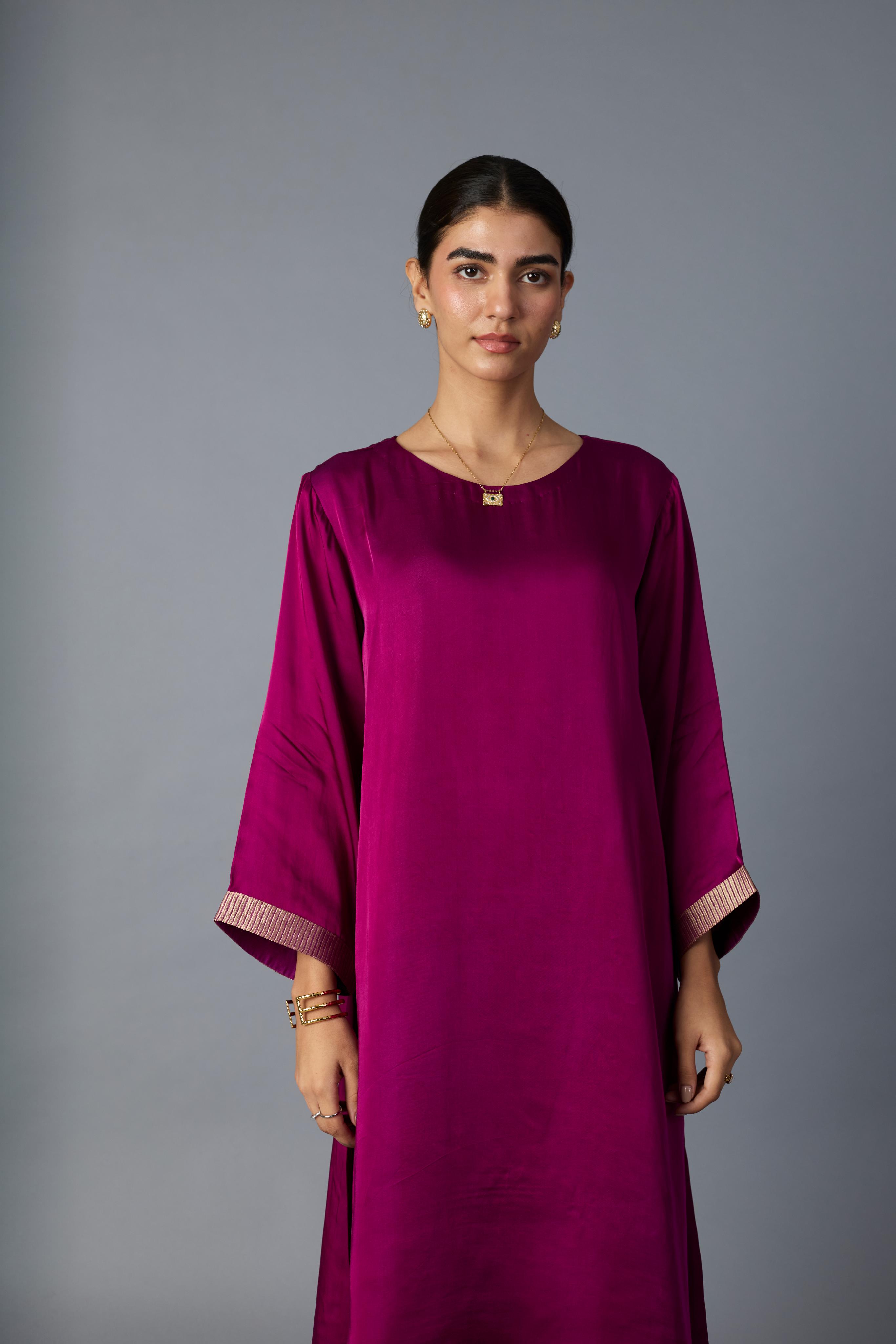 CHAMELI DRESS - PURPLE PLUM  (WITH SLEEVE)