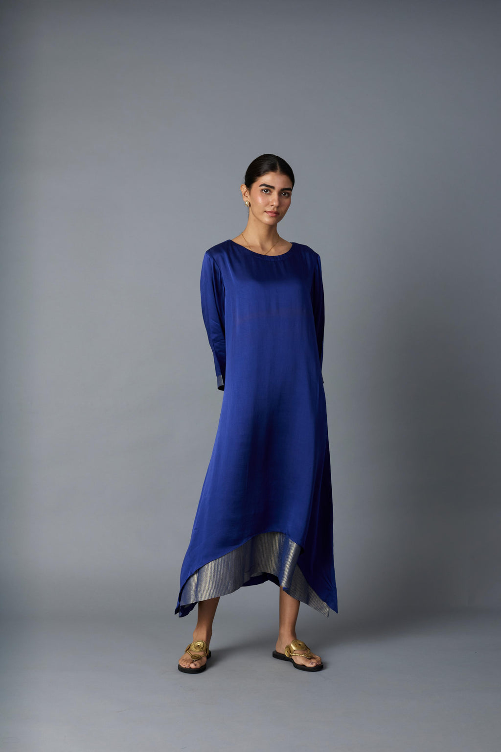 CHAMELI DRESS - ROYAL BLUE  (WITH SLEEVE)