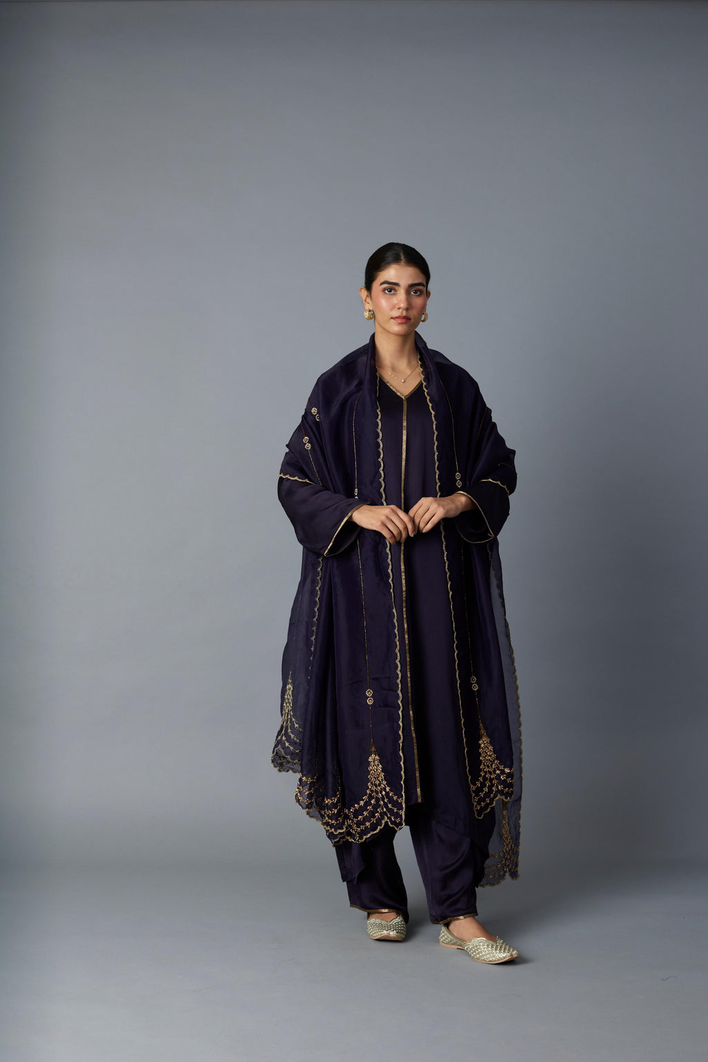 FIROZA KURTA SET - PURPLE