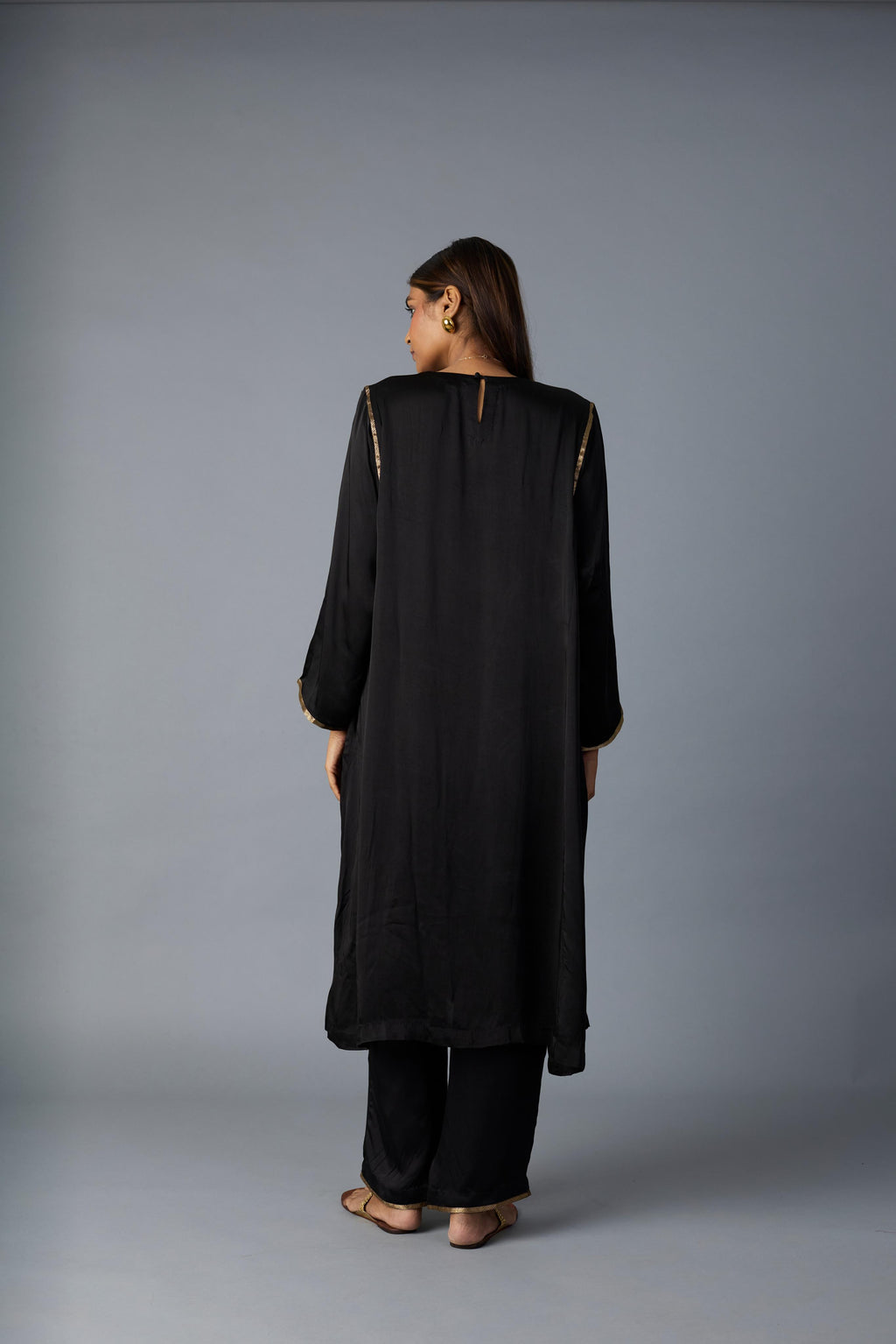 SABAH KALIDAR KURTA SET- BLACK