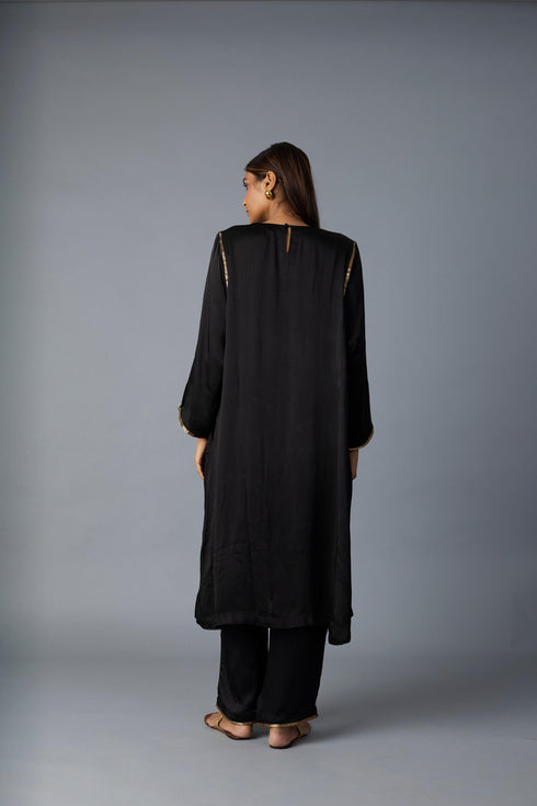 SABAH KALIDAR KURTA SET- BLACK