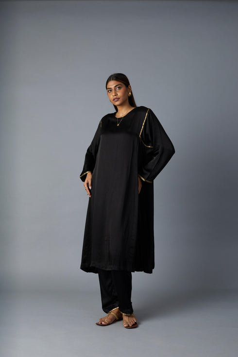 SABAH KALIDAR KURTA SET- BLACK