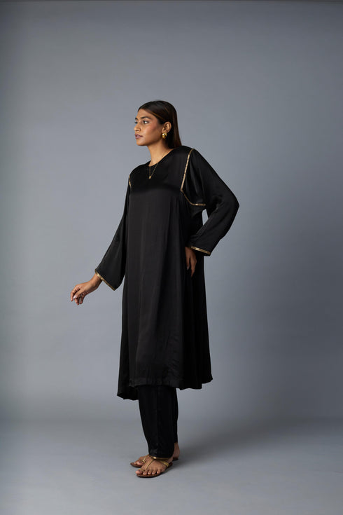 SABAH KALIDAR KURTA SET- BLACK