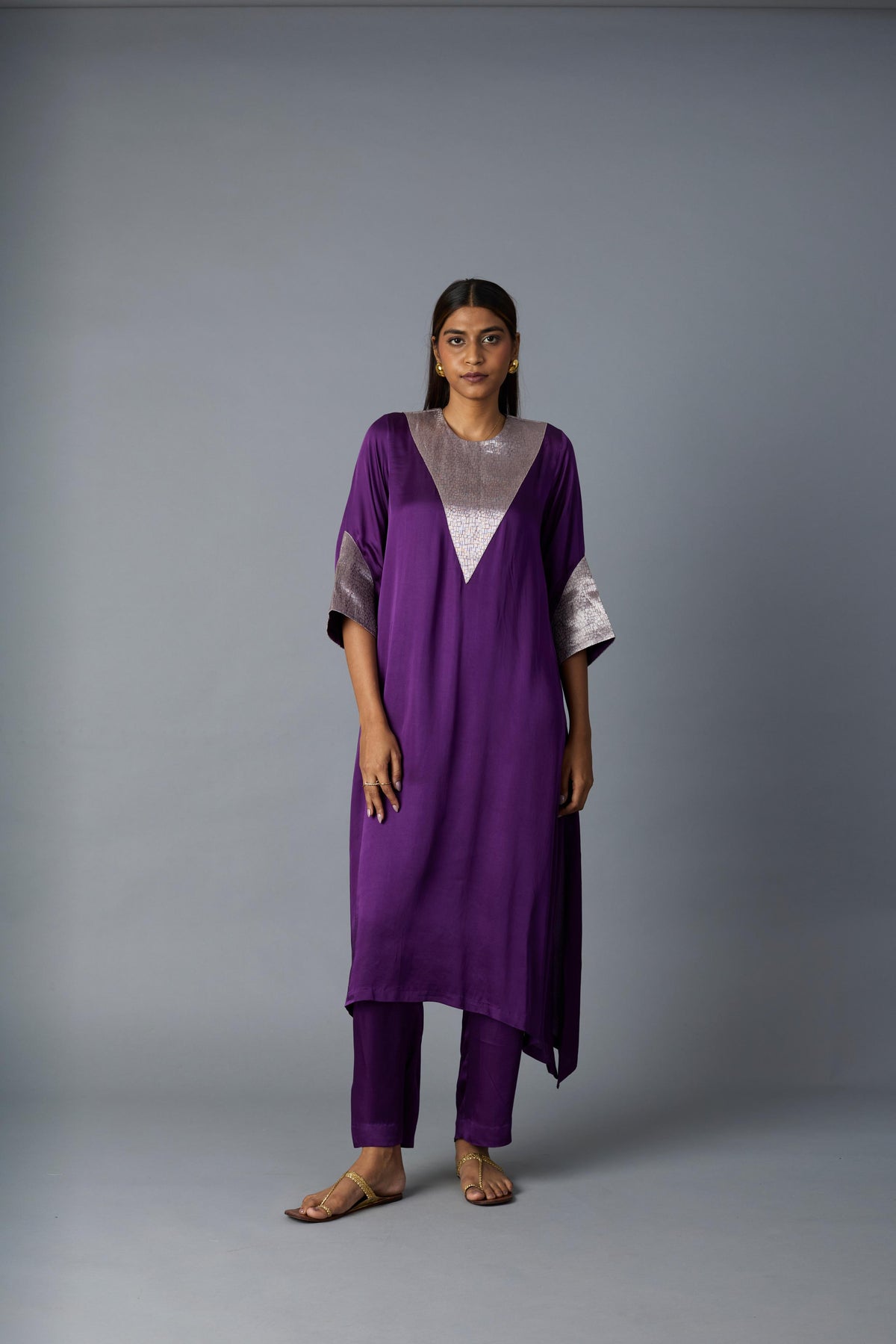 TIKONA KURTA SET- PURPLE