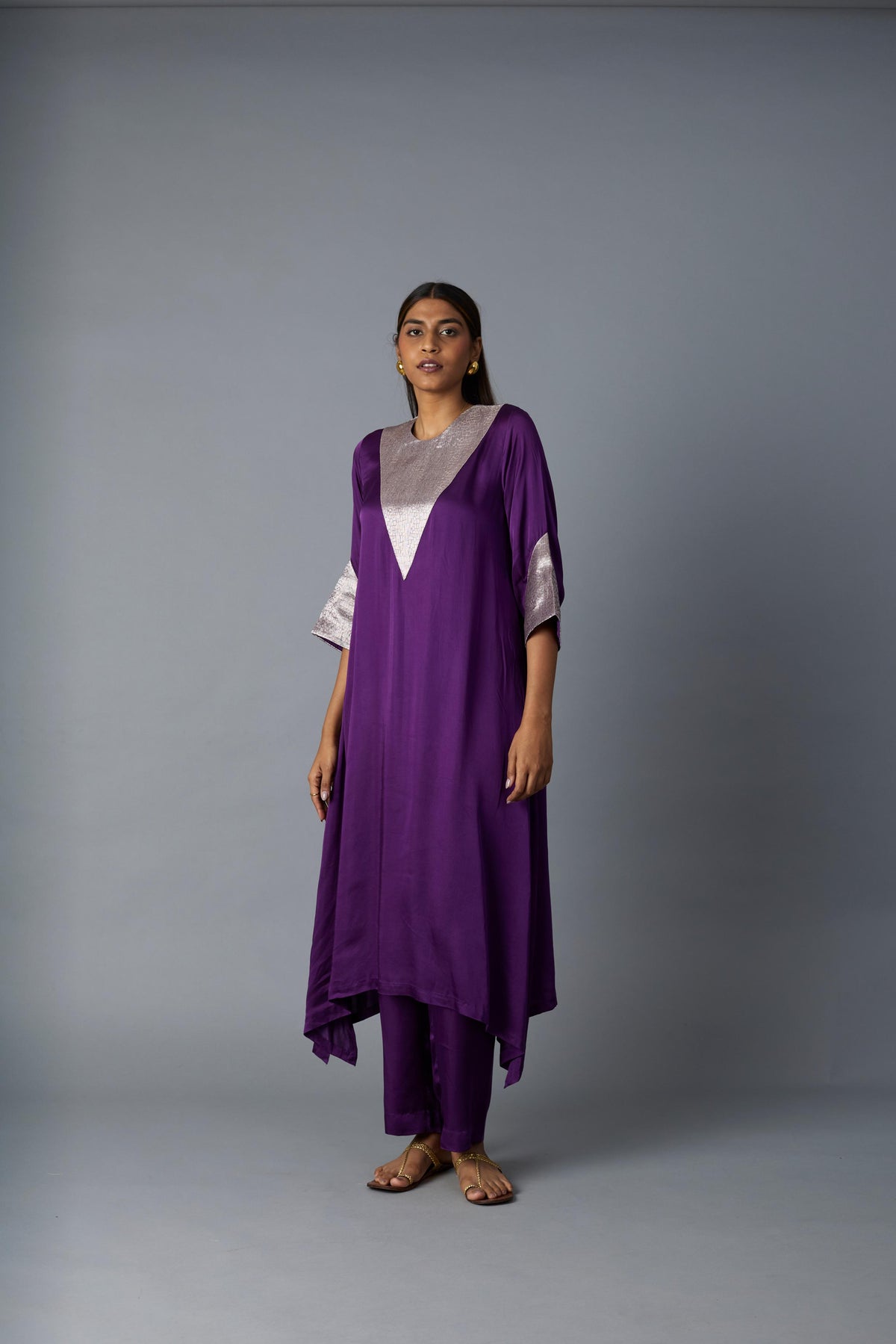 TIKONA KURTA SET- PURPLE