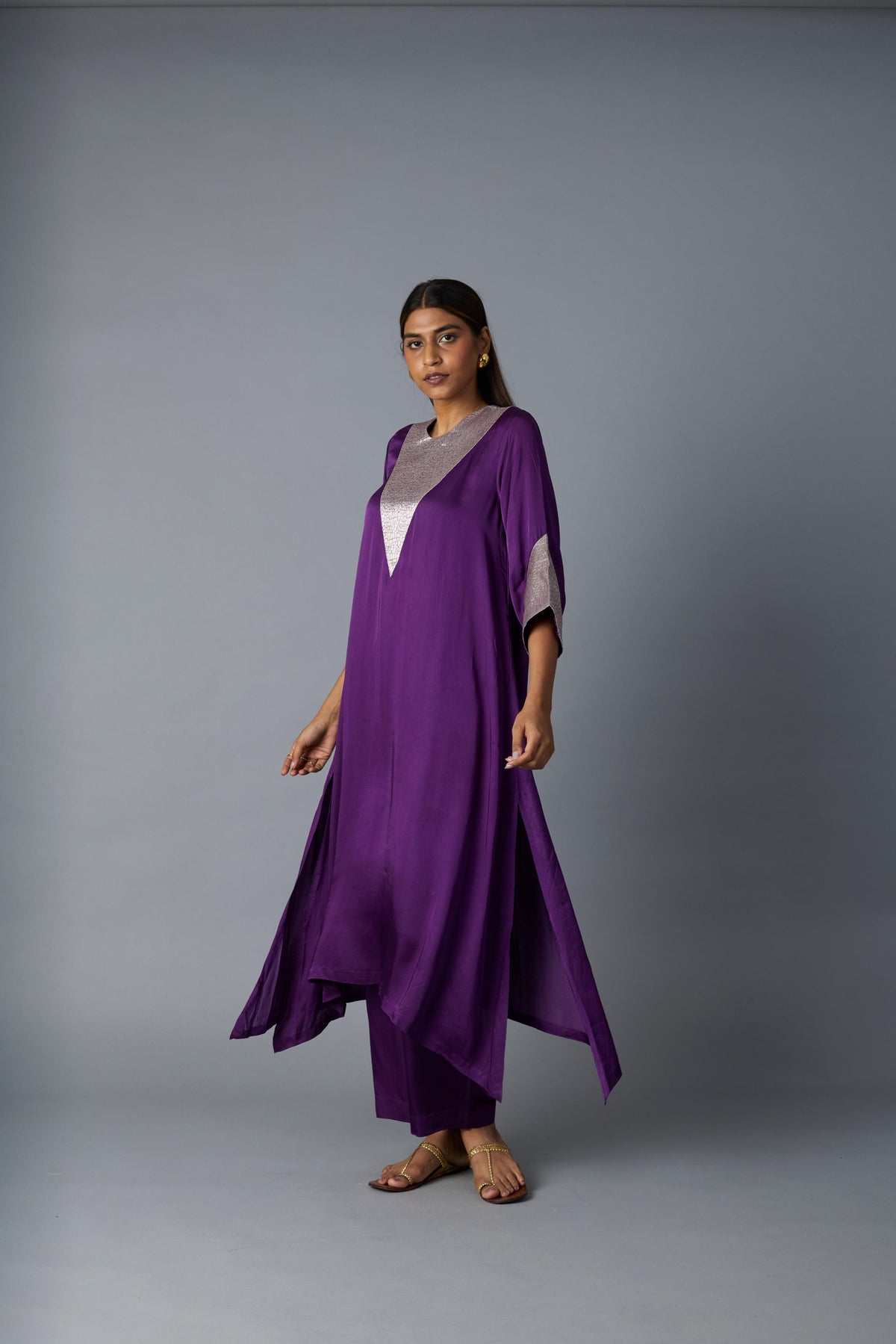 TIKONA KURTA SET- PURPLE