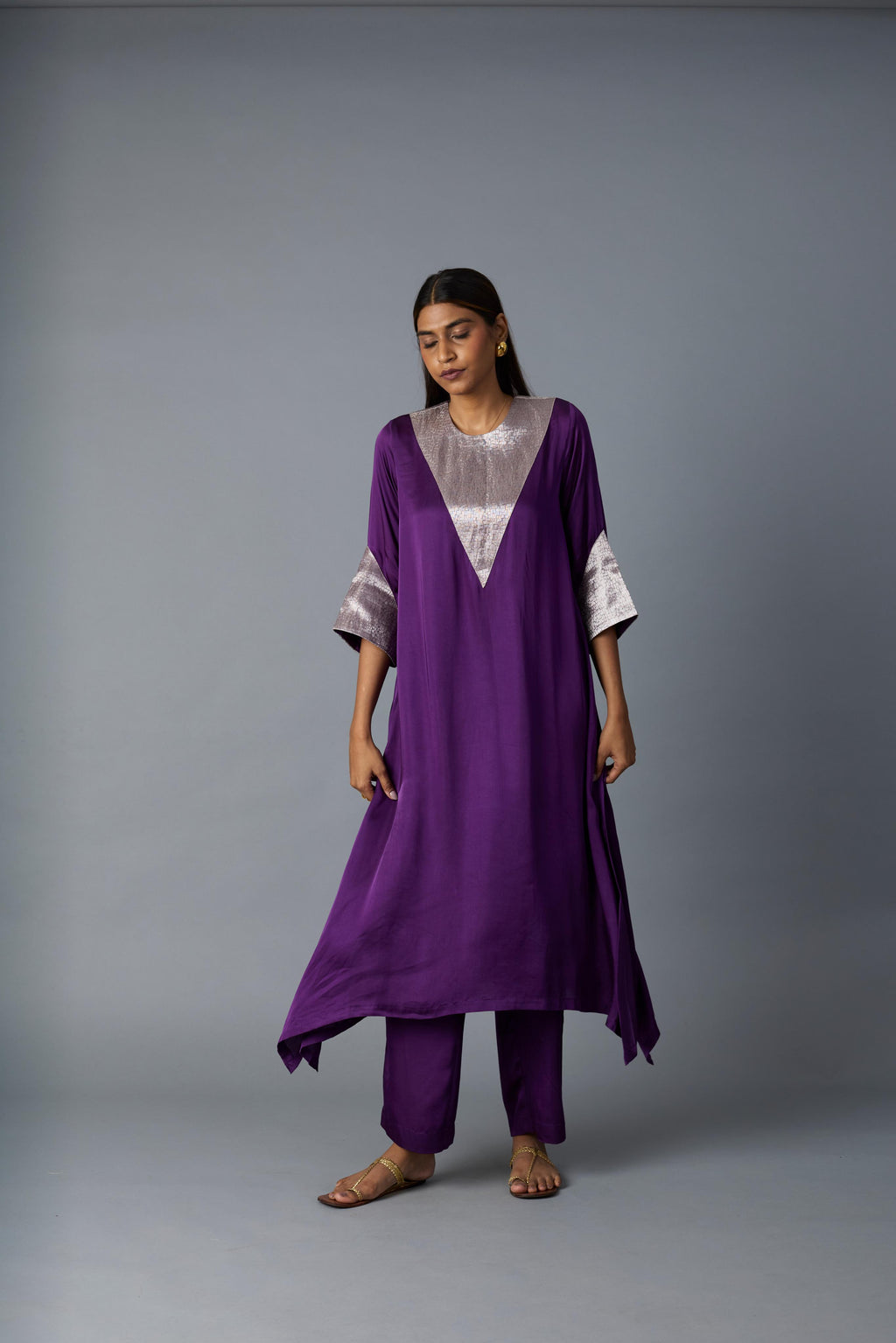 TIKONA KURTA SET- PURPLE