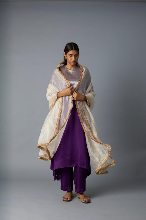 TIKONA KURTA SET- PURPLE