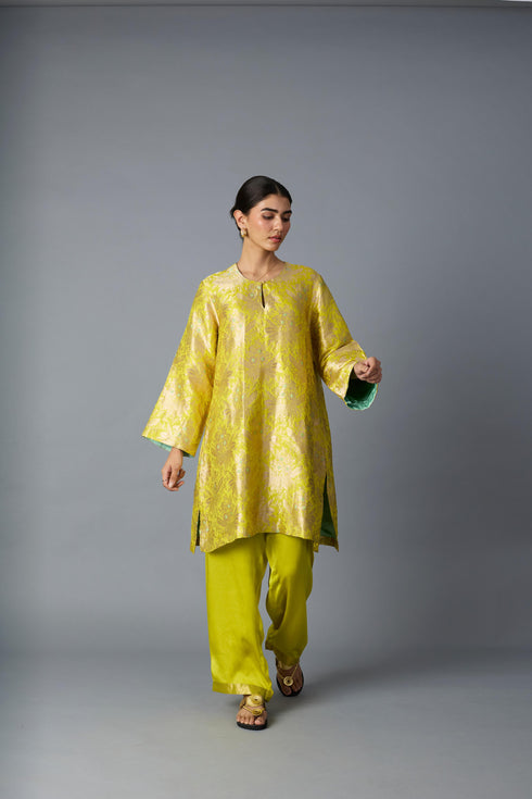 HAZARA CO-ORD SET YELLOW (SET OF TWO )