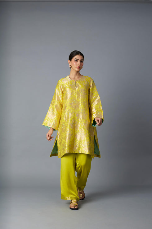HAZARA CO-ORD SET YELLOW (SET OF TWO )
