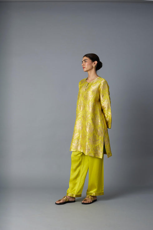 HAZARA CO-ORD SET YELLOW (SET OF TWO )