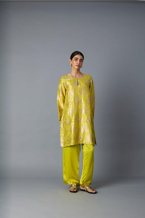HAZARA CO-ORD SET YELLOW (SET OF TWO )