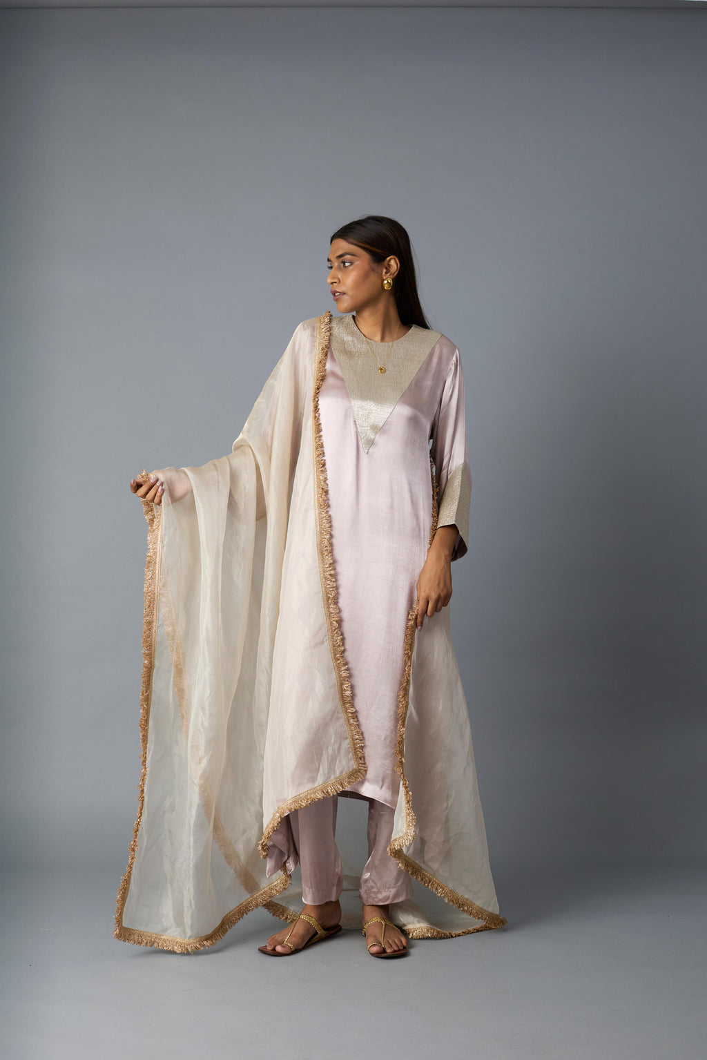 TIKONA CO-ORD SET LIGHT PINK ( SET OF TWO)