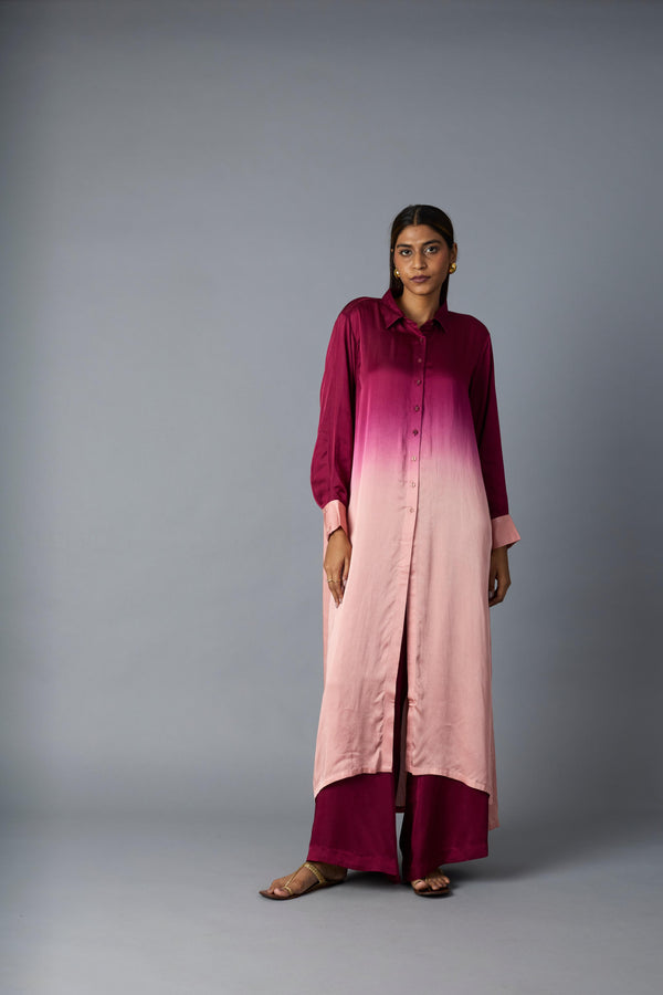 OMBRE CO-ORD SET MAROON (SET OF TWO)