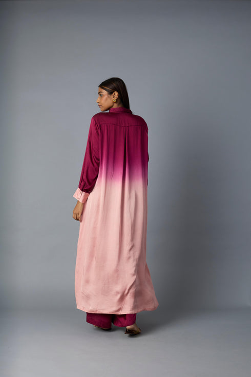 OMBRE CO-ORD SET MAROON (SET OF TWO)