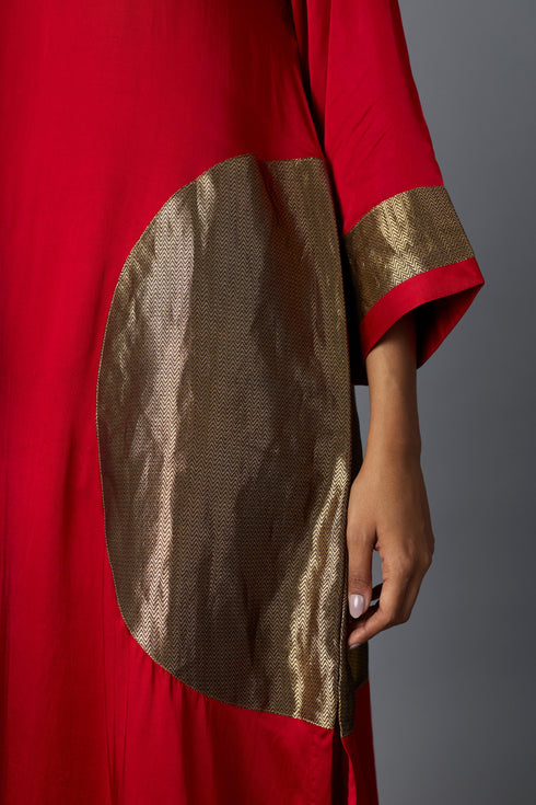 RANGOLI KAFTAN RED  (SET OF TWO)