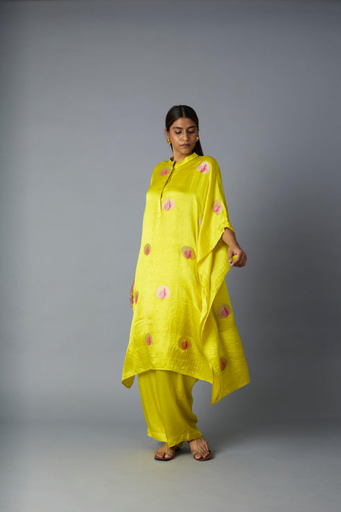 MOR KAFTAN SET YELLOW ( SET OF TWO )