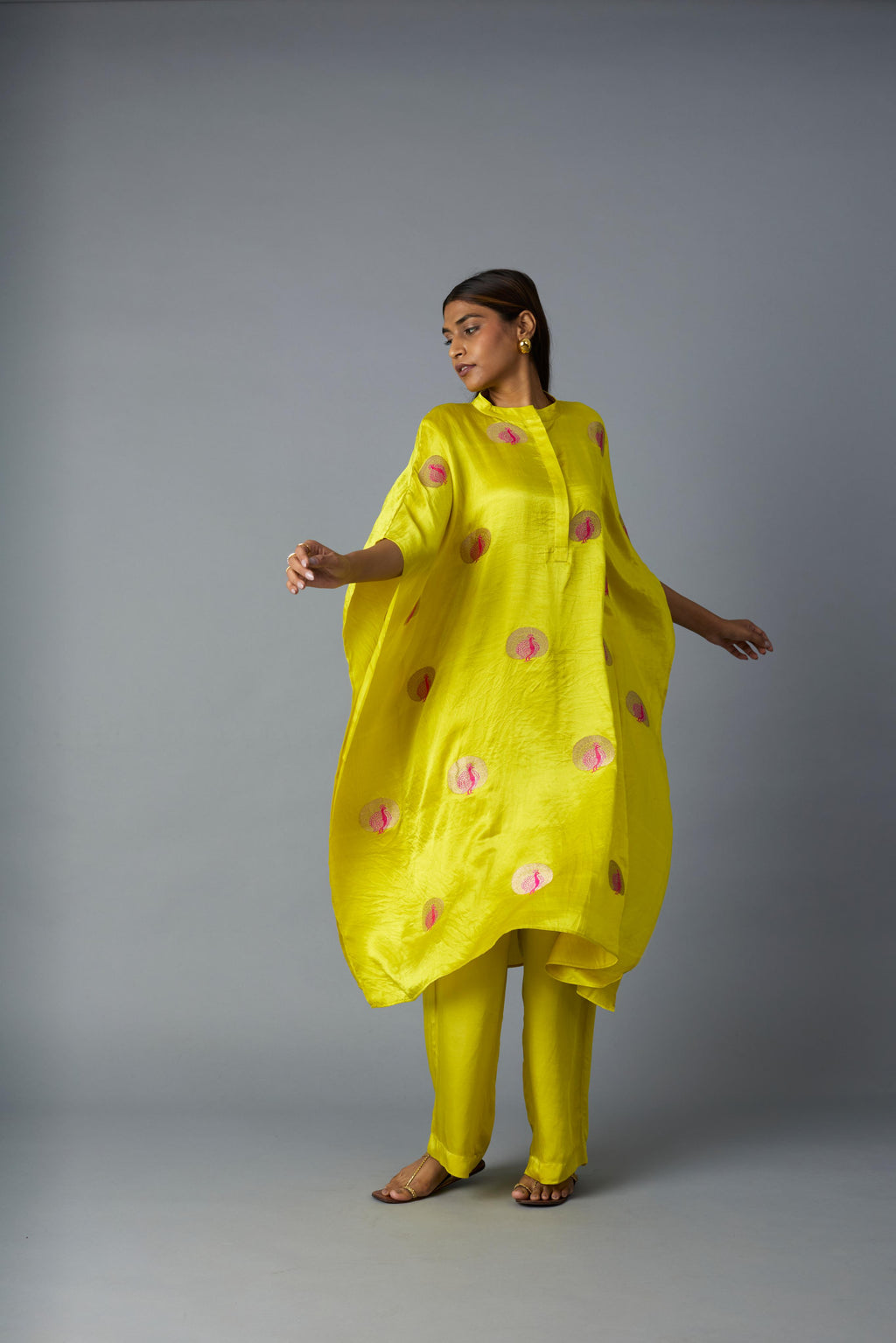MOR KAFTAN SET YELLOW ( SET OF TWO )